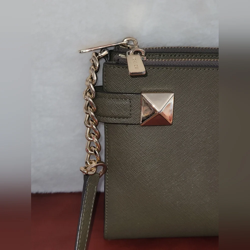 Michael Kors Karla Leather Crossbody Bag,  Army Green - Picture 4 of 13